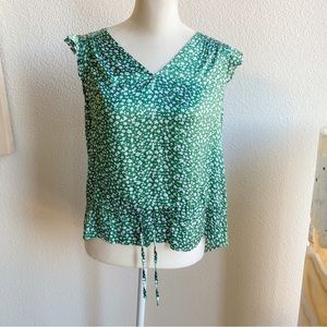 🌼Banana Republic Green floral peplum top🌼